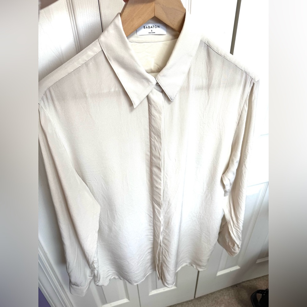 Babaton Cream Casual Button Down Shirt